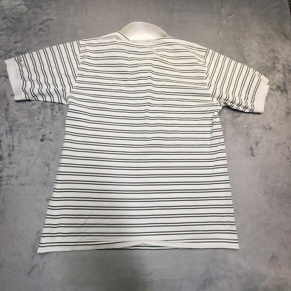 Masters Golf Polo Shirt Mens Large White Green Stripe Masters Collection Logo - Picture 9 of 10